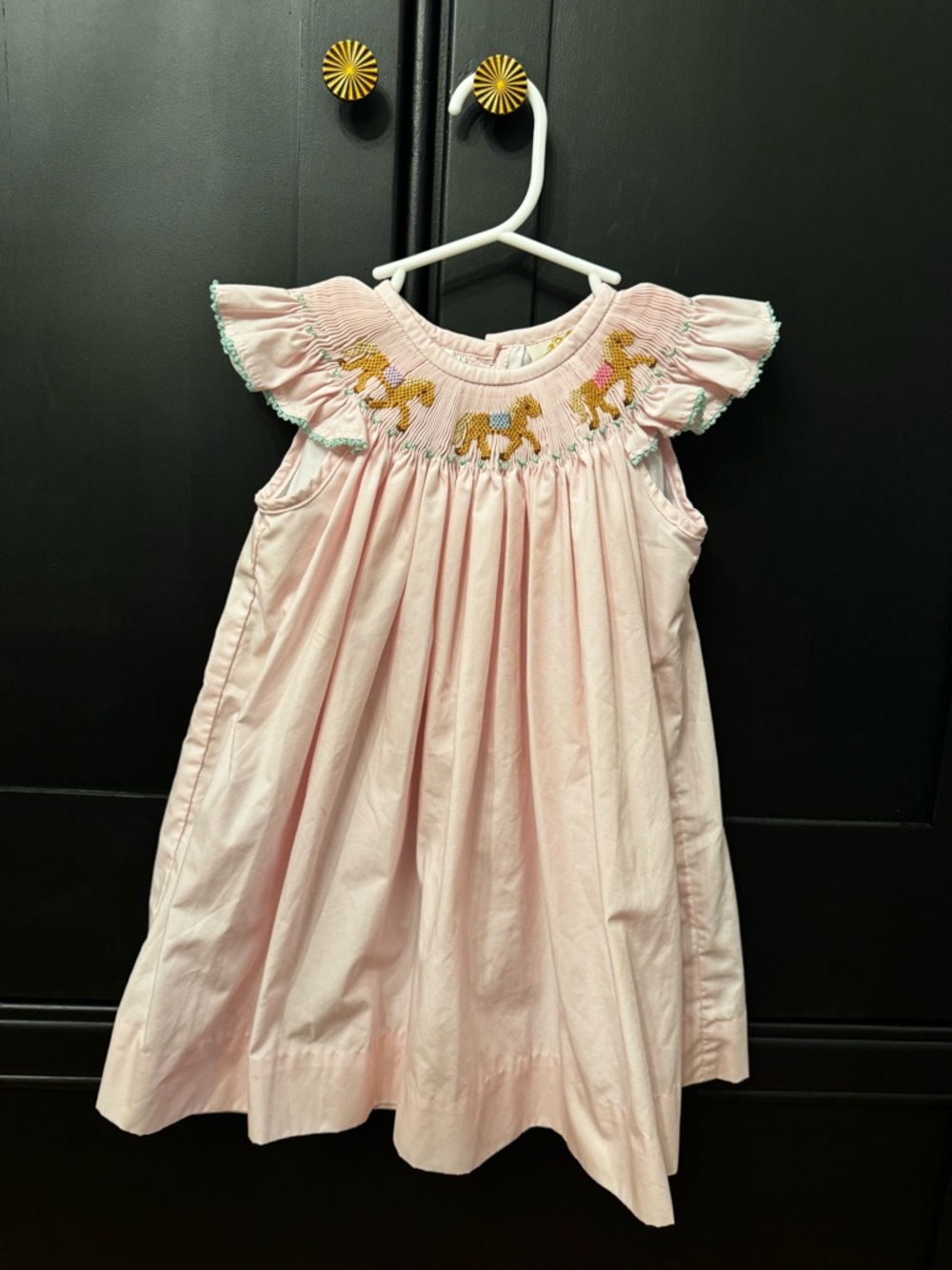 The Beaufort Bonnet Company Pale Pink Smocked Pony Dress